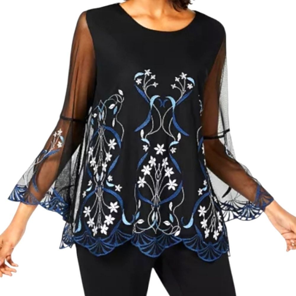 NWT ALFANI EMBROIDERED TOP SZ.1X